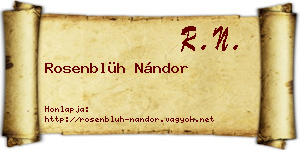 Rosenblüh Nándor névjegykártya