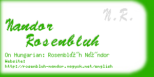 nandor rosenbluh business card